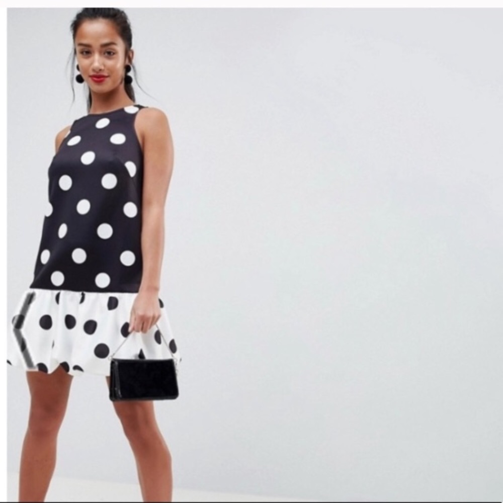 NWOT ASOS Design Racerback Polka Dot Dress Sz 4